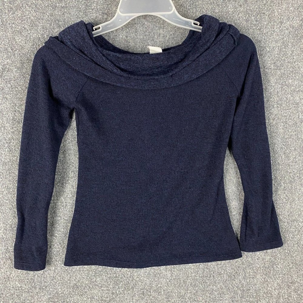 Touch 9 Sweater Women's Juniors Medium Pullover Navy Blue Polyester M